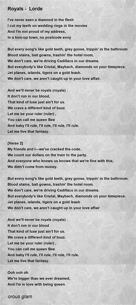 royals diamond of dreams|Lorde – Royals Lyrics .